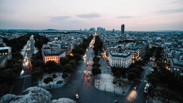 top view of Paris