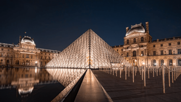 Louvre Museum by night 