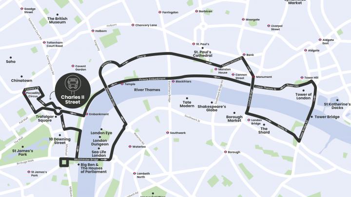 London Bar Bus route