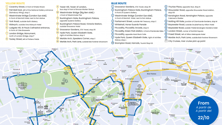 Tootbus London map - route update